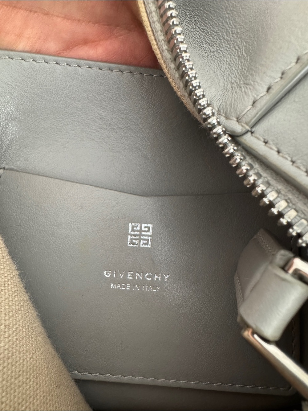 Givenchy Small Antigona Gray Leather Satchel Crossbody Bag - Picture 6 of 7